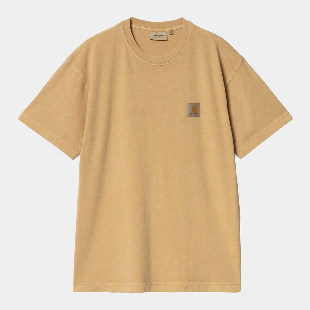 Carhartt WIP S/S Nelson Garment Dyed T-shirt Bourbon Yellow Tan Size Large